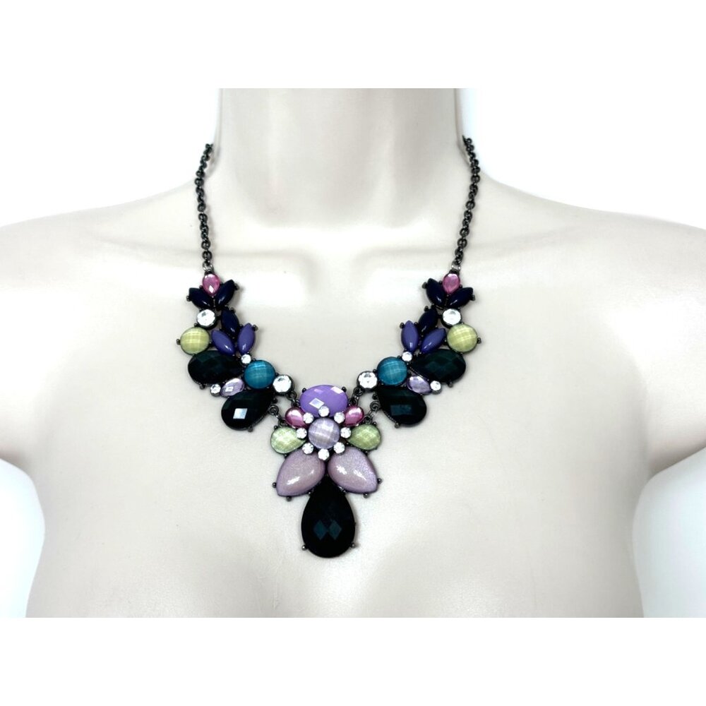 ELEGANT STATEMENT NECKLACE Jewelry Beaded Crystals Wedding Evening Party Holiday